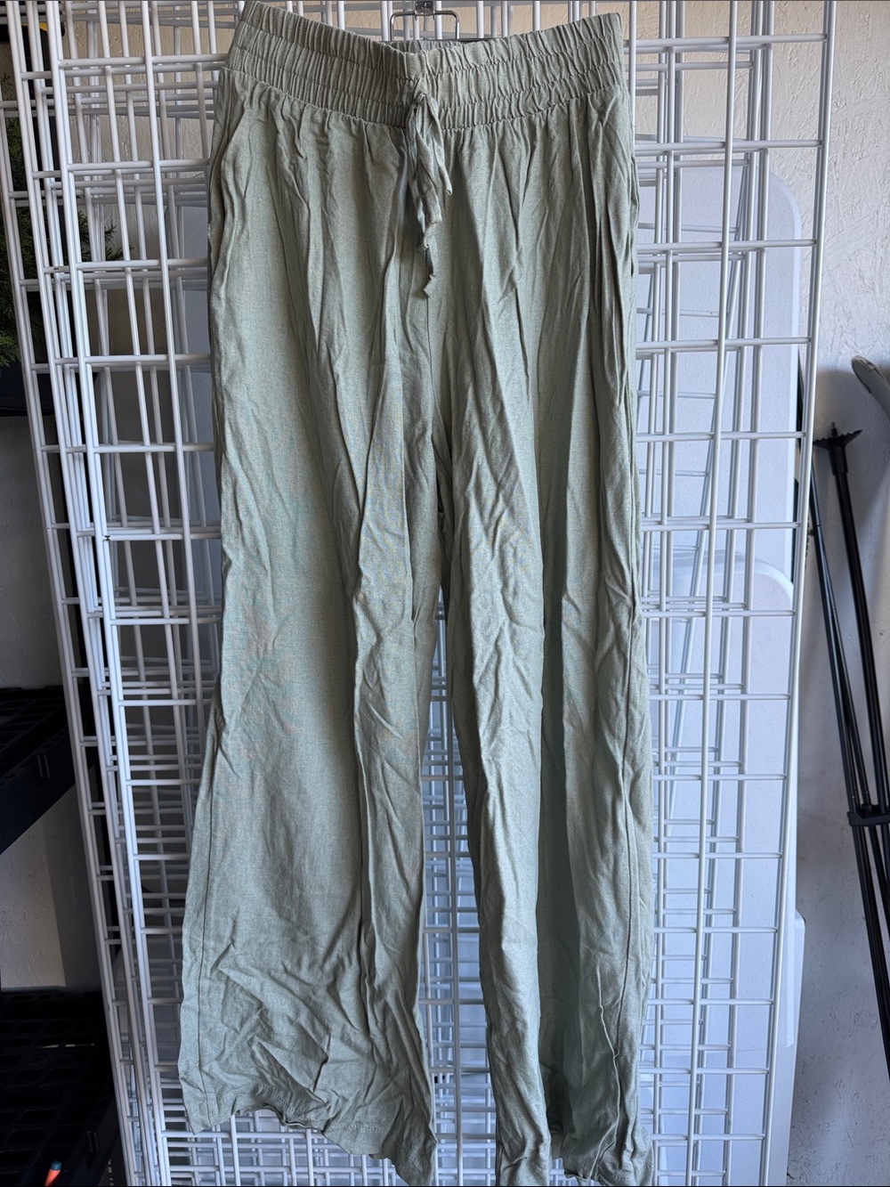 Altar'd State Wide Leg Pants in Sage Green